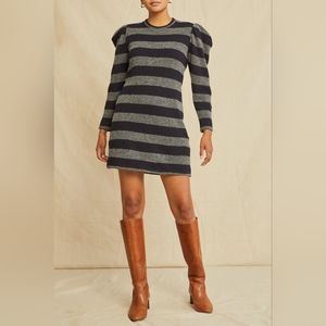 Amour Vert Puffed Sleeve Sweater Dress